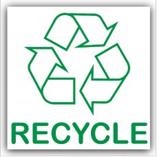 1 x Recycle Recycling Bin Adhesive Sticker-Recycle Logo Sign-Environment Label